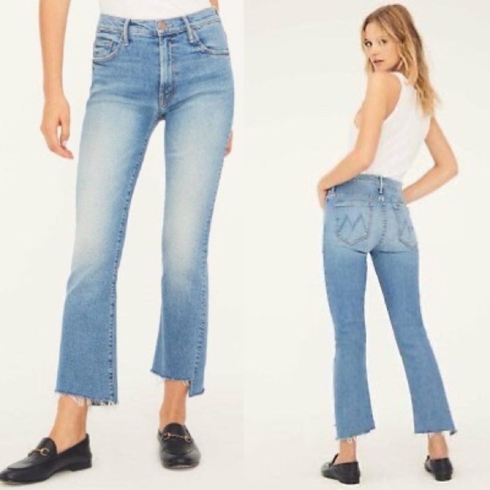 Mother Denim The Insider Crop Step in Light Wash Shoot to Thrill